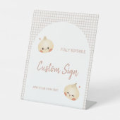 Dumpling verjaardagsteken, Dim Sum verjaardag Reclamebord Met Voetstuk (Voorkant)