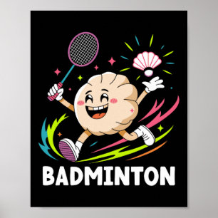 Dumplings Play Badminton Chopstick Wrap Cuisine SP Poster