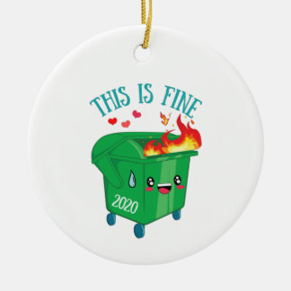 Dumpster Fire Dit is goed 2020 eenden kerst Keramisch Ornament