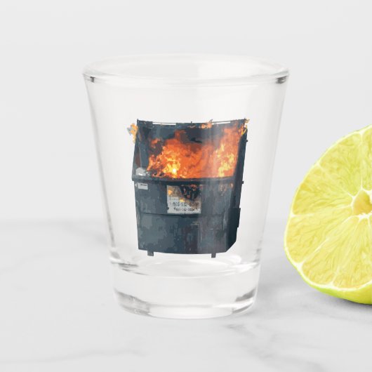 Dumpster Fire - grappige warboel Shot Glas (Voorkant)