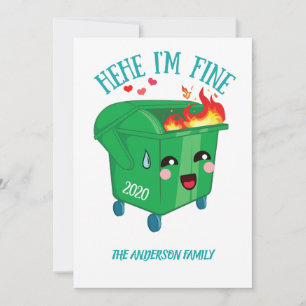 Dumpster Fire Hehe Ik ben goed 2020 eenden Feestdagenkaart