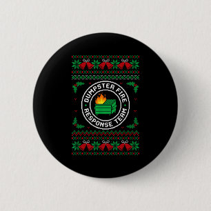 Dumpster Fire Resnse Team Lelijk Kersttrui X Ronde Button 5,7 Cm