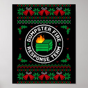 Dumpster Fire Resnse Team Lelijke Kersttrui X Poster