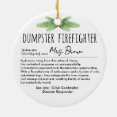 Dumpster Firefighter Funny Definition Custom Name Keramisch Ornament (Achterkant)