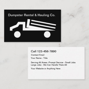 Dumpster Location Camion Carte de visite moderne