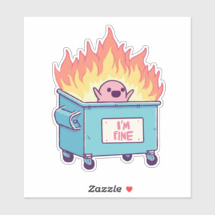 Dumpster on fire, het gaat goed sticker