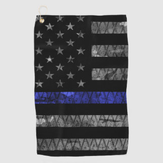 Dun blauwe lijnvlag van politie golfhanddoek