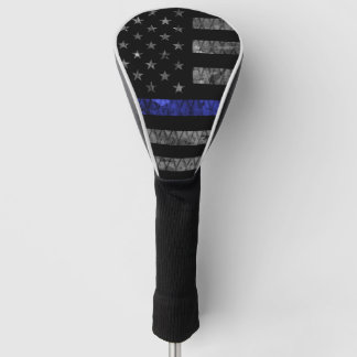 Dun blauwe lijnvlag van politie golfheadcover
