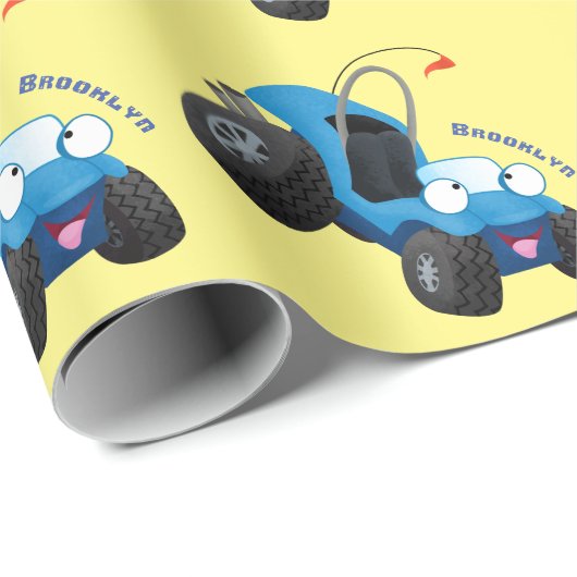 Dun buggy off road vehicle cartoon cadeaupapier (Rol Hoek)
