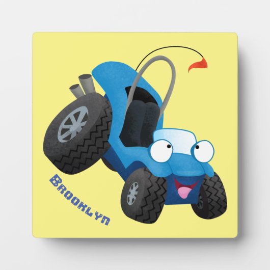 Dun buggy off road vehicle cartoon fotoplaat (Voorkant)