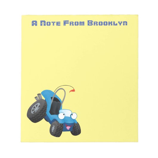 Dun buggy off road vehicle cartoon notitieblok (Voorkant)