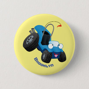 Dun buggy off road vehicle cartoon ronde button 5,7 cm