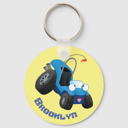 Dun buggy off road vehicle cartoon sleutelhanger (Voorkant)