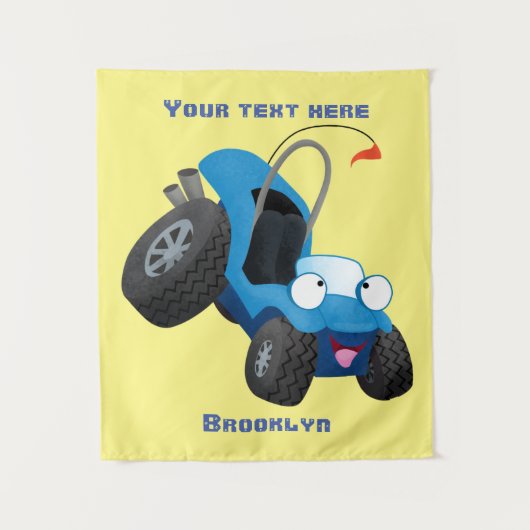Dun buggy off road vehicle cartoon wandkleed (Voorkant)