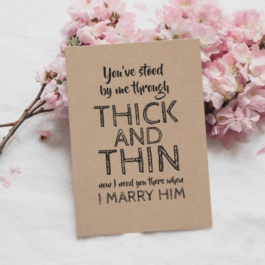 Dun en dun bruin bruinmaid-voorstel kaart