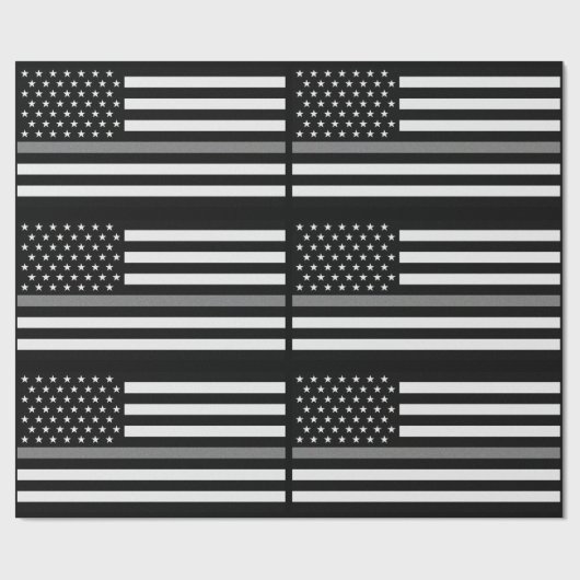 Dun. Grijze lijn correctiefunctionaris vlag Cadeaupapier (Vlak)