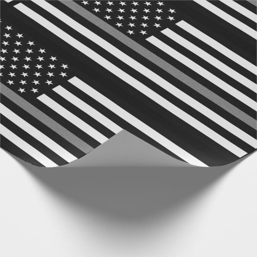 Dun. Grijze lijn correctiefunctionaris vlag Cadeaupapier (Hoek)