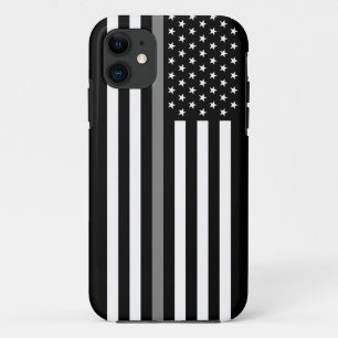 Dun. Grijze lijn correctiefunctionaris vlag iPhone 11 Hoesje