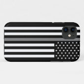 Dun. Grijze lijn correctiefunctionaris vlag Case-Mate iPhone Case (Achterkant (horizontaal))