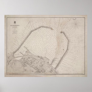 Dun Laoghaire Ireland Map (1857) Poster