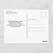 Dun Red Line Fireman brandweerman Hartelijk dank Briefkaart (Achterkant)