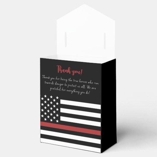 Dun Red Line USA Flag Firefighter Appreciation Bedankdoosjes (Geopend)