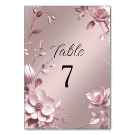 Dun Roze Bloemrijke Frame Tafelnummer