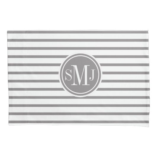 Dun streepjespatroon, monogram kussensloop (Voorkant)