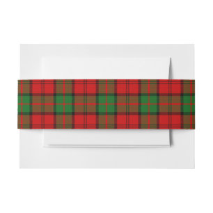 Dunbar Scottish Tartan Belly Band Uitnodigingen Wikkel