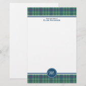 Duncan Clan Light Green Ancient Tartan Monogram Briefpapier (Voorkant / Achterkant)