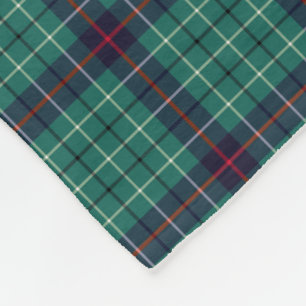 Duncan Clan Turquoise en Royal Blue Modern Tartan Fleece Deken