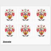Duncan Family Crest Coat of Arms Vierkante Sticker (Vel)