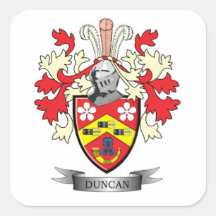 Duncan Family Crest Coat of Arms Vierkante Sticker
