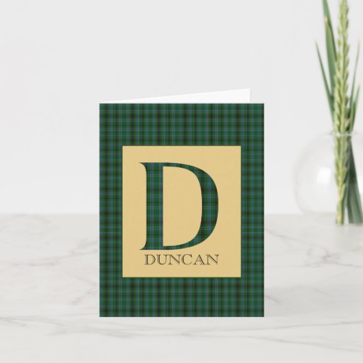 Duncan Tartan Monogram D Bedankkaart (Voorkant)