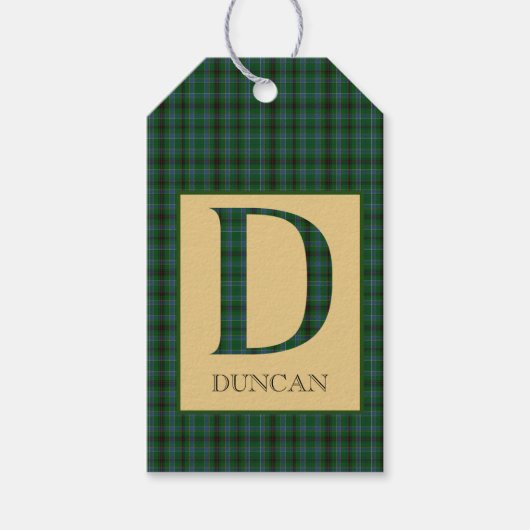 Duncan Tartan Monogram D Cadeaulabel (Voorkant)