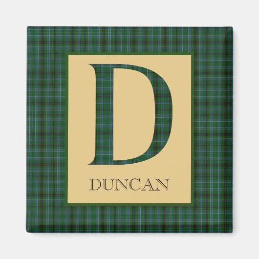 Duncan Tartan Monogram D   Magneet (Voorkant)