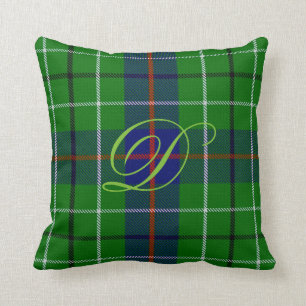 Duncan Tartan Monogram Pillow Kussen