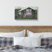 Duncans Mills, oude schuur Waterverf Canvas Afdruk (Insitu (Slaapkamer))