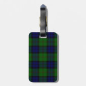 Dundas tartan blue green plaid bagagelabel (Achterkant verticaal)