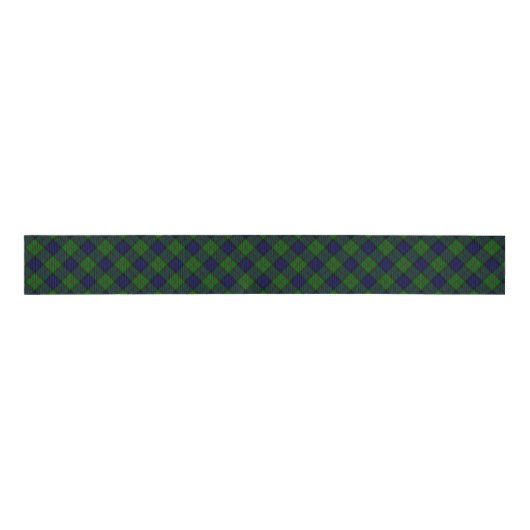 Dundas tartan blue green plaid grosgrain lint (Voorkant)