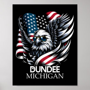 Dundee Michigan 4 juli VS Amerikaanse vlag Poster