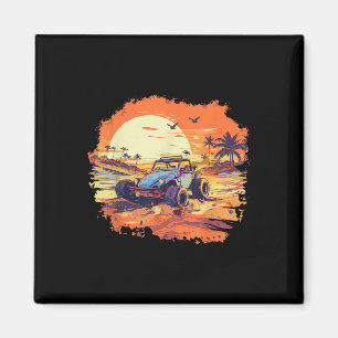 Dune Buggy Clic Beach Car Retro Sunset Gra Magneet