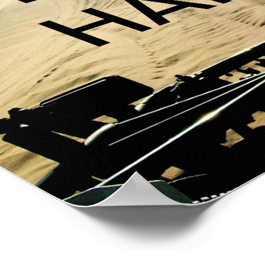 Dune Buggy face aux dunes ' Ride Hard ' Poster (Coin)