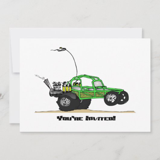 Dune Buggy Party-uitnodigingen Kaart (Voorkant)