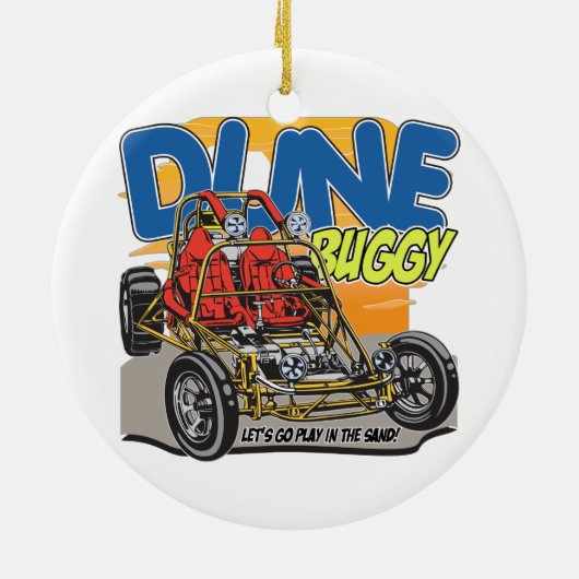 Dune Buggy Play in Sand Keramisch Ornament (Achterkant)