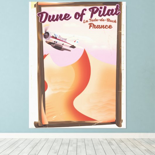 Dune of Pilat, Dunes  France reisposter. Canvas Afdruk (Insitu (Houten vloer))