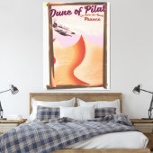 Dune of Pilat, Dunes France reisposter. Canvas Afdruk (Insitu (Slaapkamer))