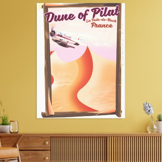 Dune of Pilat, Dunes  France reisposter. Canvas Afdruk (Insitu (Woonkamer))