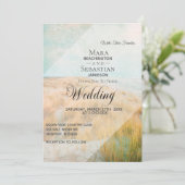 *~*  Dune Pastel Beach Grass Wedding Kaart (Staand voorkant)