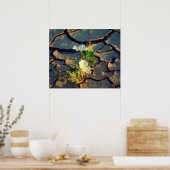 Dune Primrose groeit uit Cracked Mud Poster (Keuken)